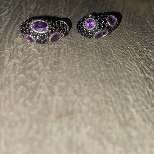 Judith Ripka sterling huggie earrings